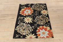Load image into Gallery viewer, Black Blossoms Rug - 5 x 7.6
