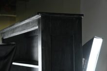 Load image into Gallery viewer, Black Painted Wood Buffet Cabinet and Open Hutch
