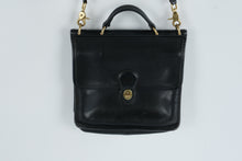 Load image into Gallery viewer, Coach Willis Vintage Black Leather Crossbody Bag USA Made Turn Lock - Online Only
