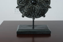 Load image into Gallery viewer, Decorative Black Metal Architectural Medallion Sculpture Table Accent
