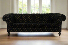 Load image into Gallery viewer, Black Diamond Chesterfield Style Couch
