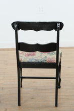Load image into Gallery viewer, Black Farm House Wooden Chair with Floral Tapestry Fabric
