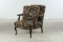 Load image into Gallery viewer, Traditional Floral Upholstered Accent Armchair with Carved Wood Frame
