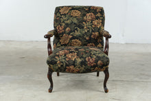 Load image into Gallery viewer, Traditional Floral Upholstered Accent Armchair with Carved Wood Frame
