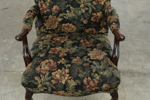 Load image into Gallery viewer, Traditional Floral Upholstered Accent Armchair with Carved Wood Frame
