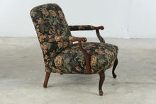 Load image into Gallery viewer, Traditional Floral Upholstered Accent Armchair with Carved Wood Frame
