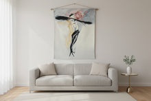 Load image into Gallery viewer, Richard Ely Black Gloves Tapestry Fine Art Textile Lady With Hat 42x52

