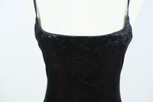 Load image into Gallery viewer, Shoulder By Shill Scott Black Velvet Floral Maxi Slip Dress Size 8
