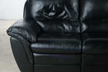 Load image into Gallery viewer, Black Leather Triple Reclining Sofa
