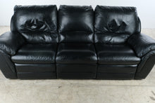 Load image into Gallery viewer, Black Leather Triple Reclining Sofa
