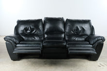 Load image into Gallery viewer, Black Leather Triple Reclining Sofa
