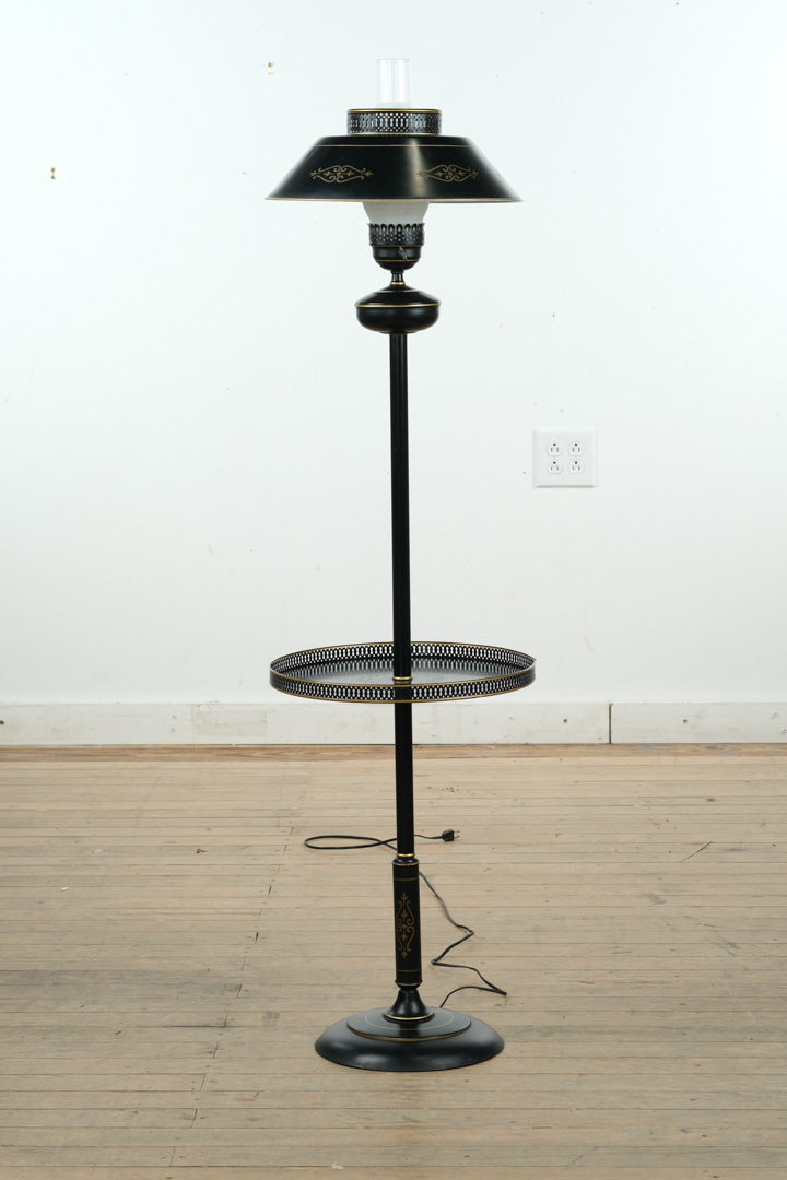 Black Tell City Tole Floor Lamp