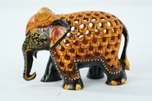 Load image into Gallery viewer, Hand Painted Wooden Carved Elephant - Black
