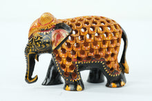 Load image into Gallery viewer, Hand Painted Wooden Carved Elephant - Black
