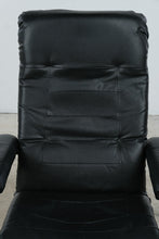 Load image into Gallery viewer, Black Leather Swivel Recliner Lounge Chair with Ottoman Base
