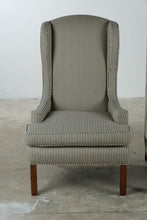 Load image into Gallery viewer, Pair of Traditional Striped Wingback Accent Chairs - Online Only
