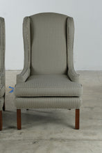Load image into Gallery viewer, Pair of Traditional Striped Wingback Accent Chairs - Online Only

