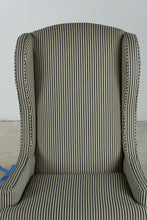 Load image into Gallery viewer, Pair of Traditional Striped Wingback Accent Chairs - Online Only
