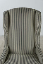Load image into Gallery viewer, Pair of Traditional Striped Wingback Accent Chairs - Online Only

