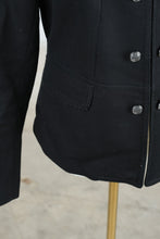 Load image into Gallery viewer, Talbots Black Military Double Breasted Knit Blazer Jacket Size 4
