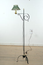 Load image into Gallery viewer, Black Wrought Iron Height Adjustable Toll Floor Lamp
