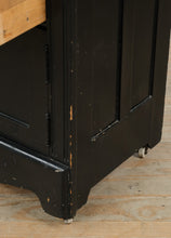 Load image into Gallery viewer, Antique Black Wash Cabinet with Backsplash
