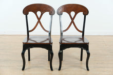 Load image into Gallery viewer, Pier 1 Marchella Dining Chairs (Set of 2, Black &amp; Brown Solid Wood, Crossback Design)
