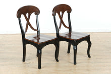 Load image into Gallery viewer, Pier 1 Marchella Dining Chairs (Set of 2, Black &amp; Brown Solid Wood, Crossback Design)
