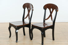 Load image into Gallery viewer, Pier 1 Marchella Dining Chairs (Set of 2, Black &amp; Brown Solid Wood, Crossback Design)
