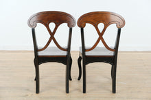 Load image into Gallery viewer, Pier 1 Marchella Dining Chairs (Set of 2, Black &amp; Brown Solid Wood, Crossback Design)
