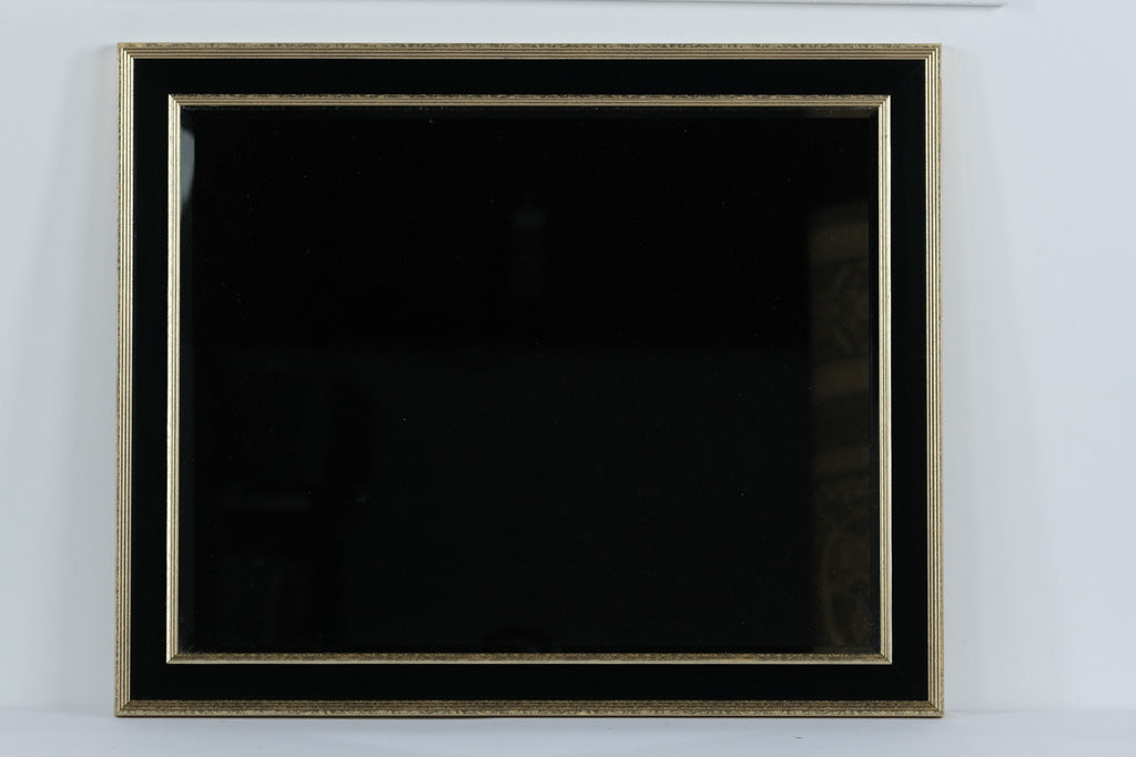 Modern Black and Gold Wall Mirror – 27.5” x 34” – Contemporary Beveled Frame Accent Mirror