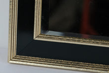 Load image into Gallery viewer, Modern Black and Gold Wall Mirror – 27.5” x 34” – Contemporary Beveled Frame Accent Mirror
