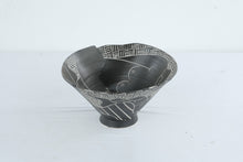 Load image into Gallery viewer, Mia Tyson Black White Sgraffito Pottery Bowl Woman Fish Studio Art Ceramic 10 Inch
