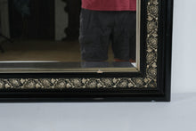 Load image into Gallery viewer, Black Rectangular Mirror with Pewter Floral Detail
