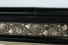 Load image into Gallery viewer, Black Rectangular Mirror with Pewter Floral Detail
