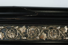 Load image into Gallery viewer, Black Rectangular Mirror with Pewter Floral Detail
