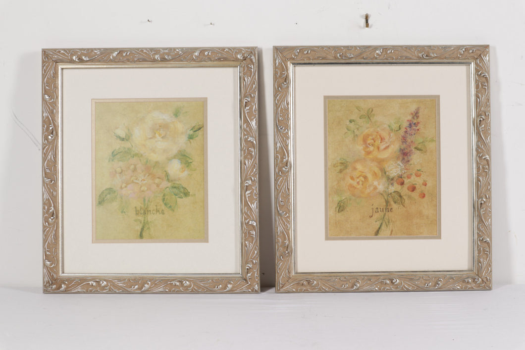 Blanche & Jaune Floral Framed Prints