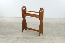 Load image into Gallery viewer, Mission Arts and Crafts Oak Quilt Towel Blanket Rack Stand
