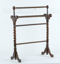 Load image into Gallery viewer, Wooden Blanket &amp; Quilt Rack with Barley Twist Sides
