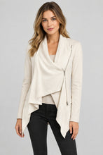 Load image into Gallery viewer, BlankNYC Ivory Draped Asymmetric Zip Moto Jacket Small
