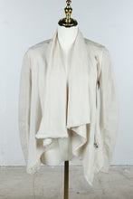 Load image into Gallery viewer, BlankNYC Ivory Draped Asymmetric Zip Jacket Small
