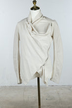 Load image into Gallery viewer, BlankNYC Ivory Draped Asymmetric Zip Moto Jacket Small
