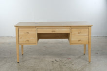 Load image into Gallery viewer, Solid Wood Natural Finish Executive Desk with Pull-Out Writing Surfaces
