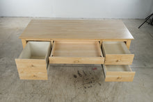 Load image into Gallery viewer, Solid Wood Natural Finish Executive Desk with Pull-Out Writing Surfaces
