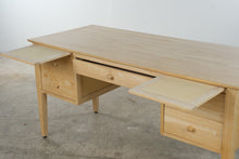 Load image into Gallery viewer, Solid Wood Natural Finish Executive Desk with Pull-Out Writing Surfaces
