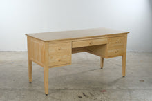 Load image into Gallery viewer, Solid Wood Natural Finish Executive Desk with Pull-Out Writing Surfaces
