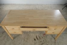 Load image into Gallery viewer, Solid Wood Natural Finish Executive Desk with Pull-Out Writing Surfaces
