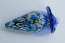 Load image into Gallery viewer, Art Glass Hanging Ornament Blue Multicolor Speckled Teardrop 7 Inch

