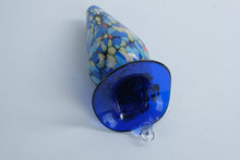 Load image into Gallery viewer, Art Glass Hanging Ornament Blue Multicolor Speckled Teardrop 7 Inch
