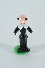 Load image into Gallery viewer, Hand-Blown Art Glass Figurine – Black-Suited Character on Green Base (Miniature Collectible)
